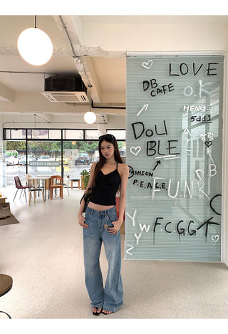 blue wide jeans