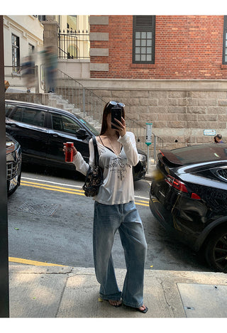 blue wide jeans
