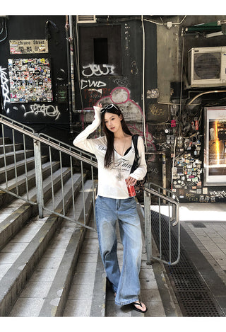blue wide jeans