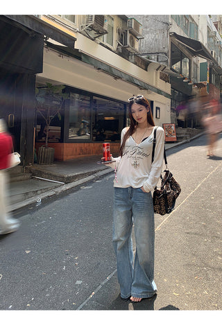blue wide jeans