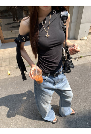 blue wide jeans