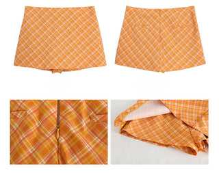 plaid hip skirt