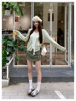 green suit skirt