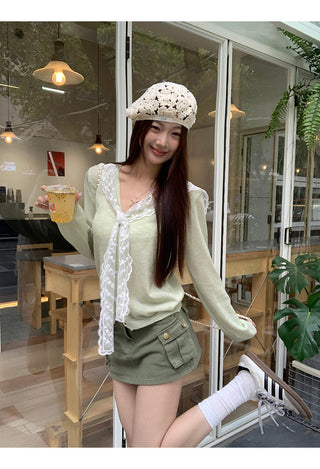 green suit skirt