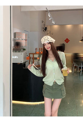 green suit skirt