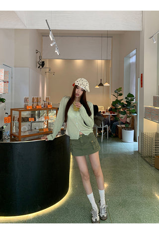 green suit skirt