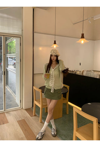green suit skirt