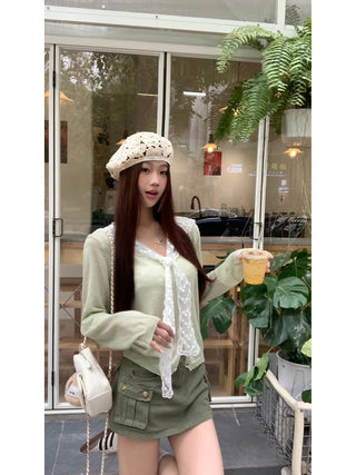 green suit skirt