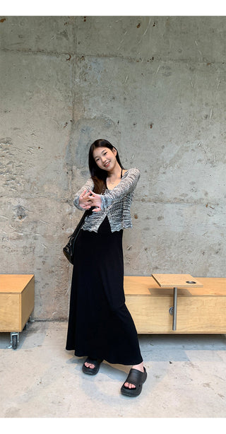 black halter dress