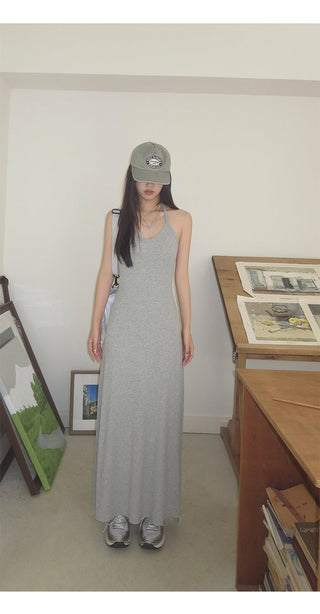black halter dress