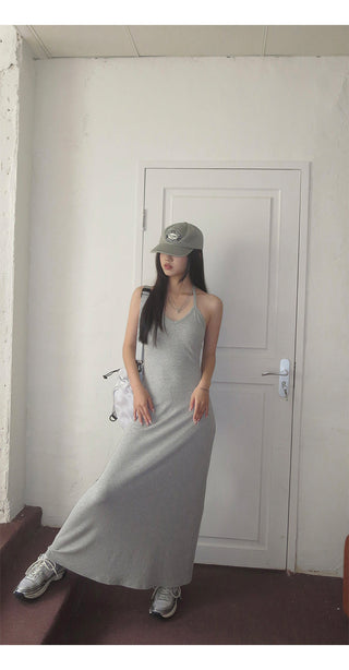 black halter dress
