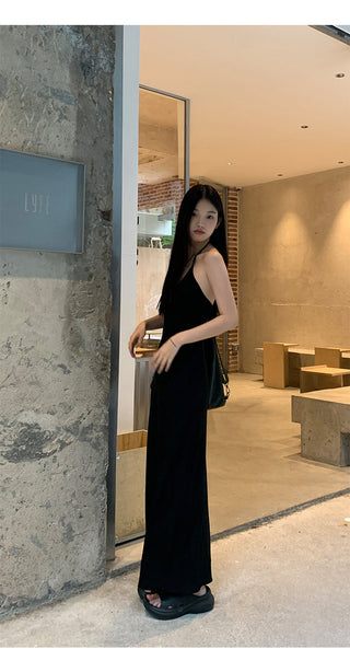 black halter dress