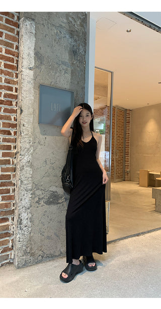 black halter dress
