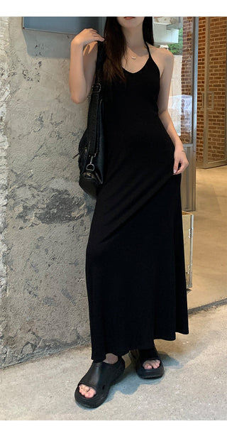black halter dress