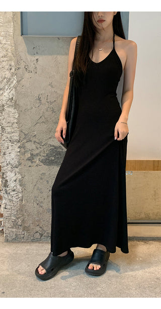 black halter dress