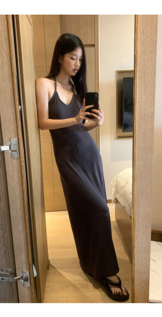 black halter dress