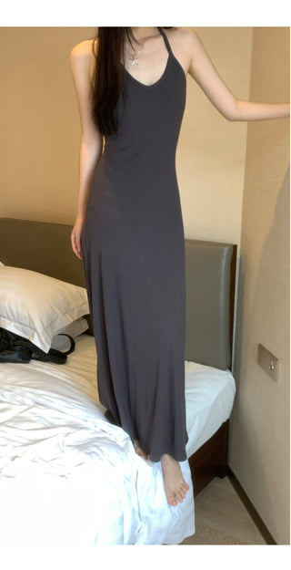 black halter dress