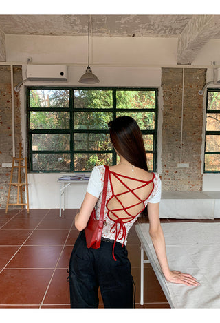 white backless sexy top