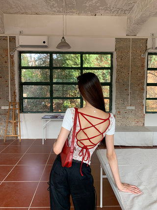 white backless sexy top