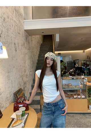 white unique small top