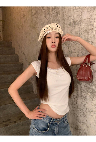 white unique small top