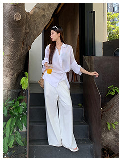 white French long shirt