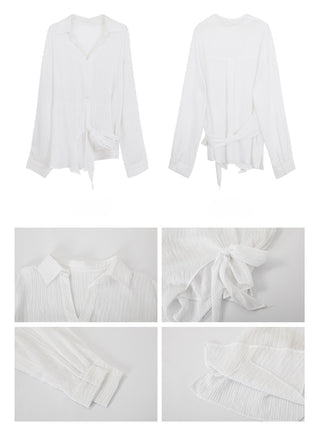 white French long shirt