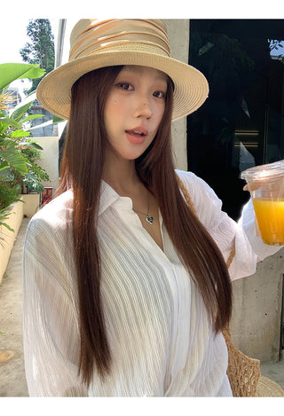 white French long shirt