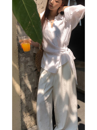 white French long shirt