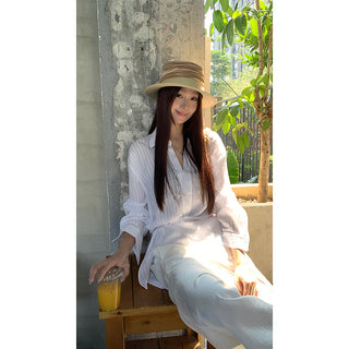 white French long shirt