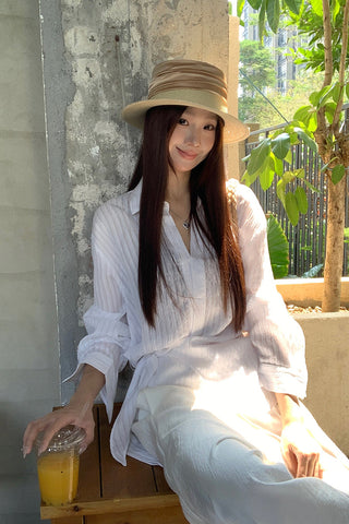 white French long shirt