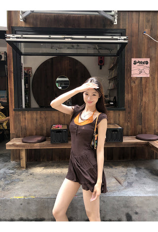 A-line slim dress