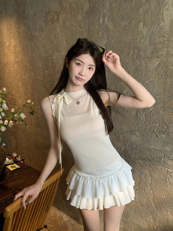 French slim vest top