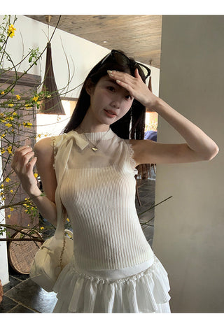 French slim vest top
