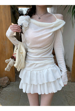 white fake two-piece
