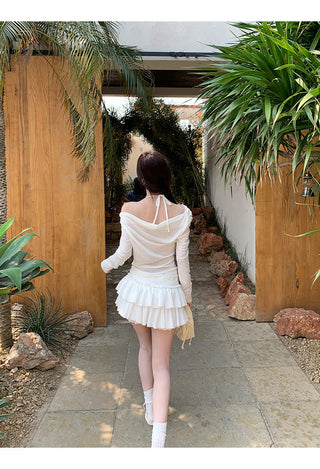 white fake two-piece