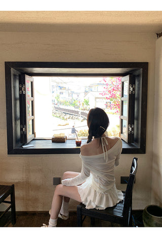white fake two-piece