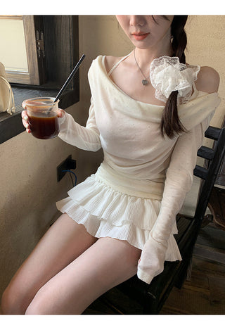 white fake two-piece