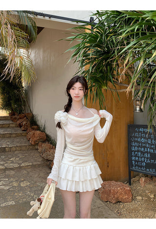 white fake two-piece