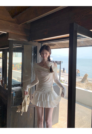 white fake two-piece