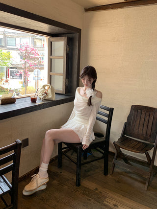 white fake two-piece