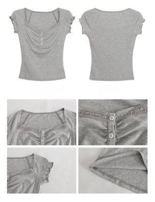 gray lace niche top