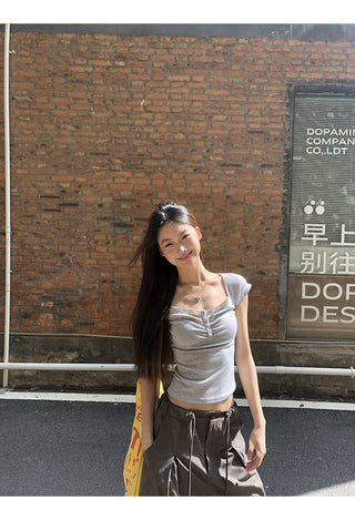 gray lace niche top