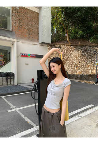 gray lace niche top
