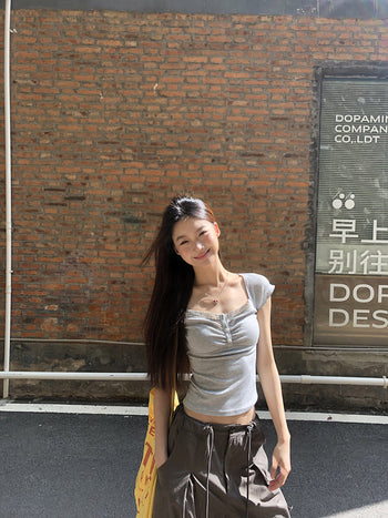 gray lace niche top