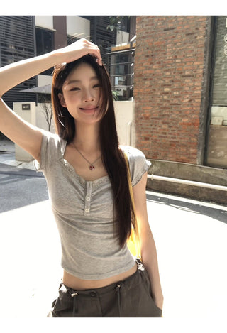 gray lace niche top