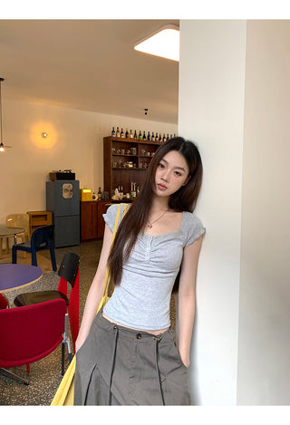 gray lace niche top