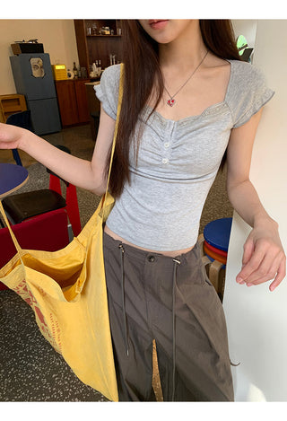 gray lace niche top