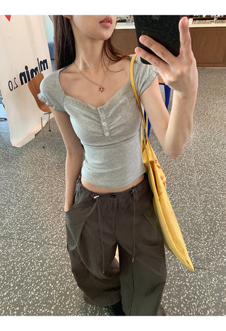 gray lace niche top