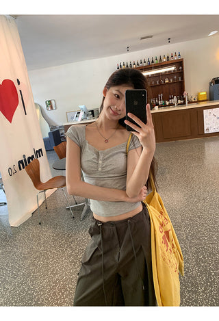 gray lace niche top